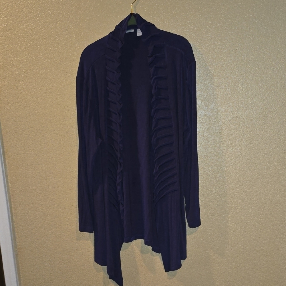 CHICOS TRAVELERS ROYAL PURPLE BLAZER/JACKET EUC SIZE 3/XL